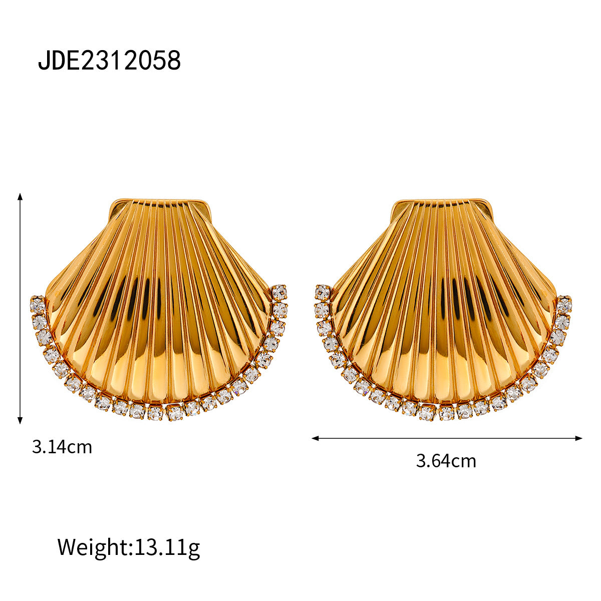 Risa Seashell Stud Earrings - JDE2312058 [XJQNS0R3]