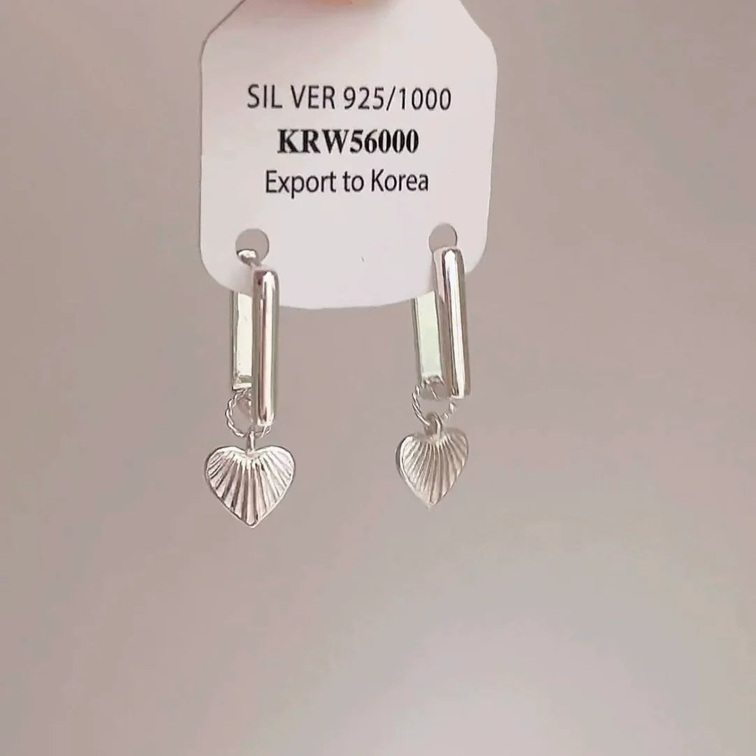 Kynslee Textured Celestial Heart Earrings - Textured Heart Earrings