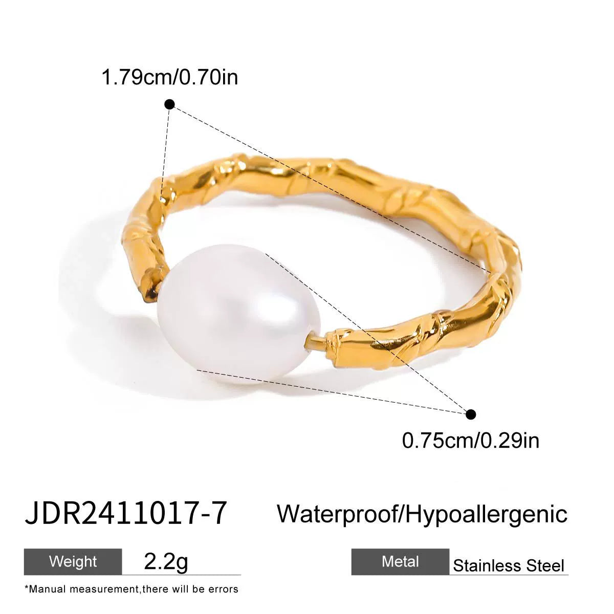 Keegan Freshwater Pearl Ring Set - JDR2411017-7 [D99SFKS3]