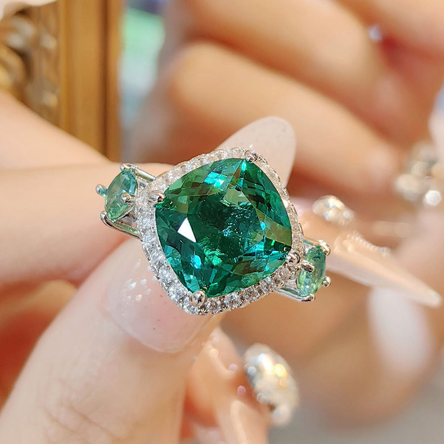 Hudson Royal Gemstone Set - Green Diamond Ring (Adjustable) [MJI94S19]
