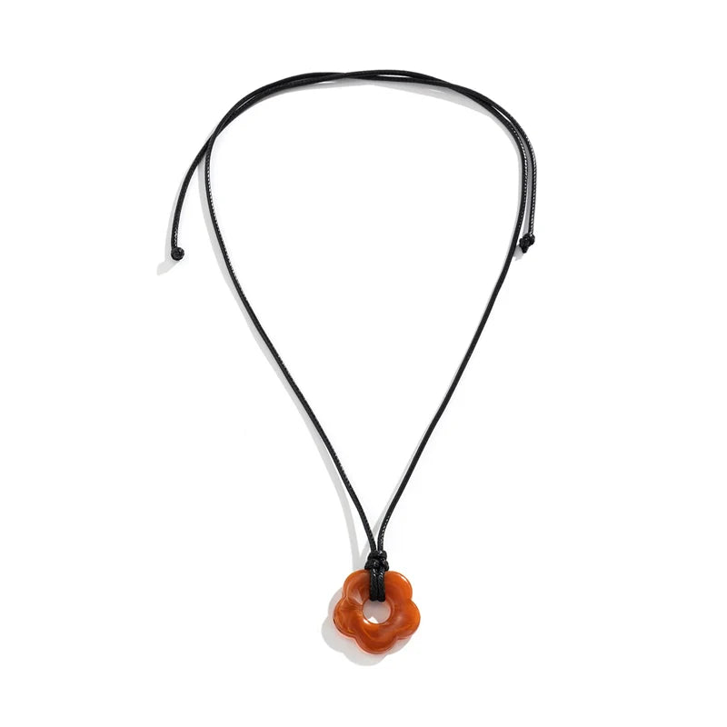 Kristine Bloom Pendant Necklace - Amber