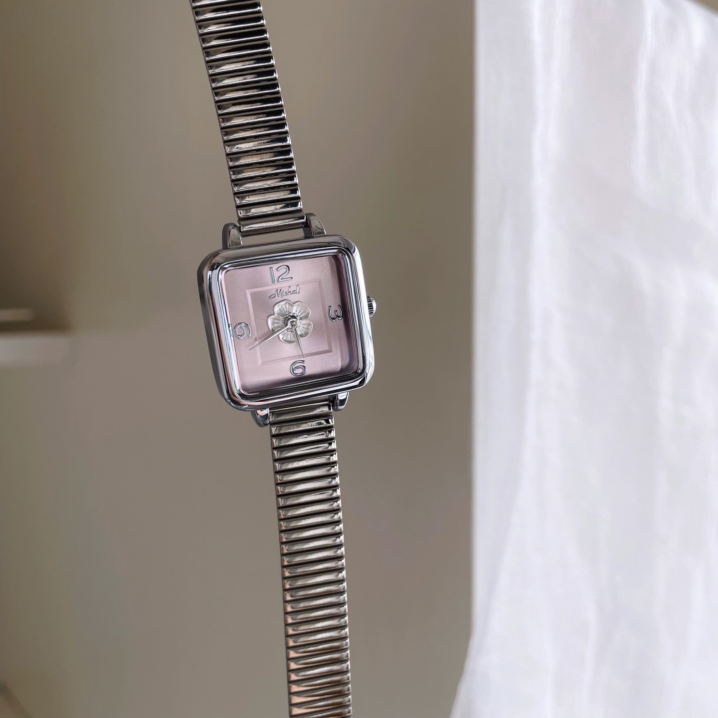 Aashi Sakura Camellia Watch - Sakura Pink Camellia Bamboo Band [5P4P2R44]