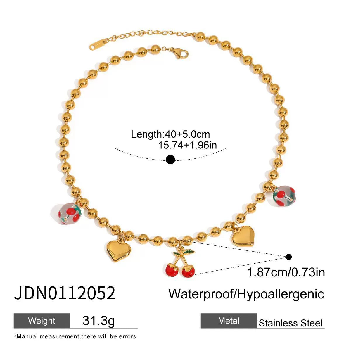 Kyrah Cherry Charm Jewelry Set - Cherry Chain Necklace [H9ONANTH]