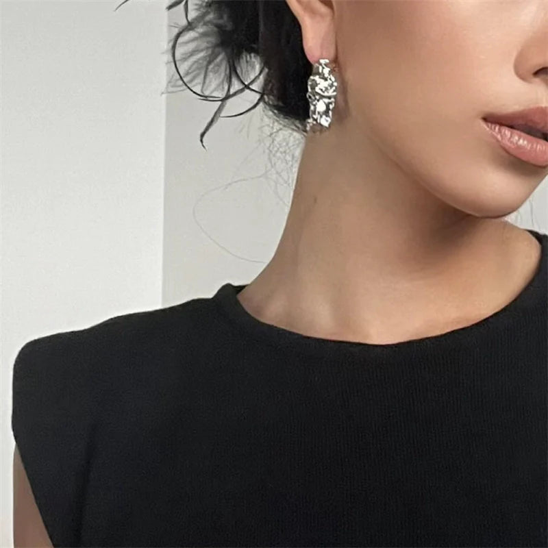 Naiara Lava Statement Hoops - Approx 3cm Diameter