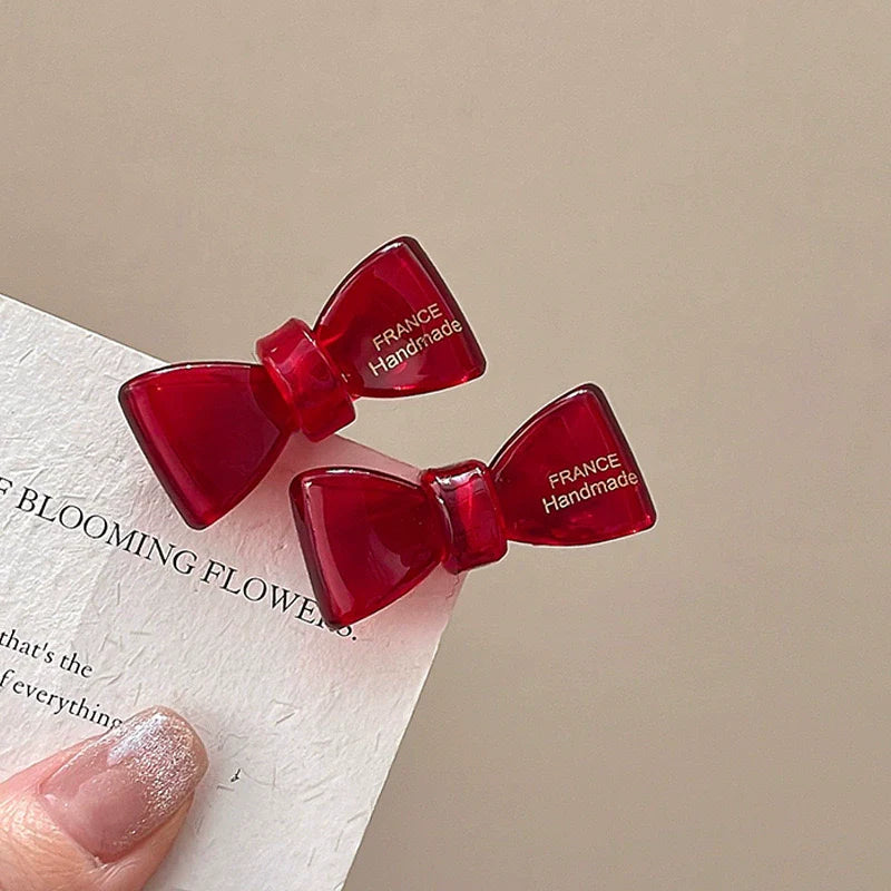 Vanna Dainty Star Bow Clip - Red