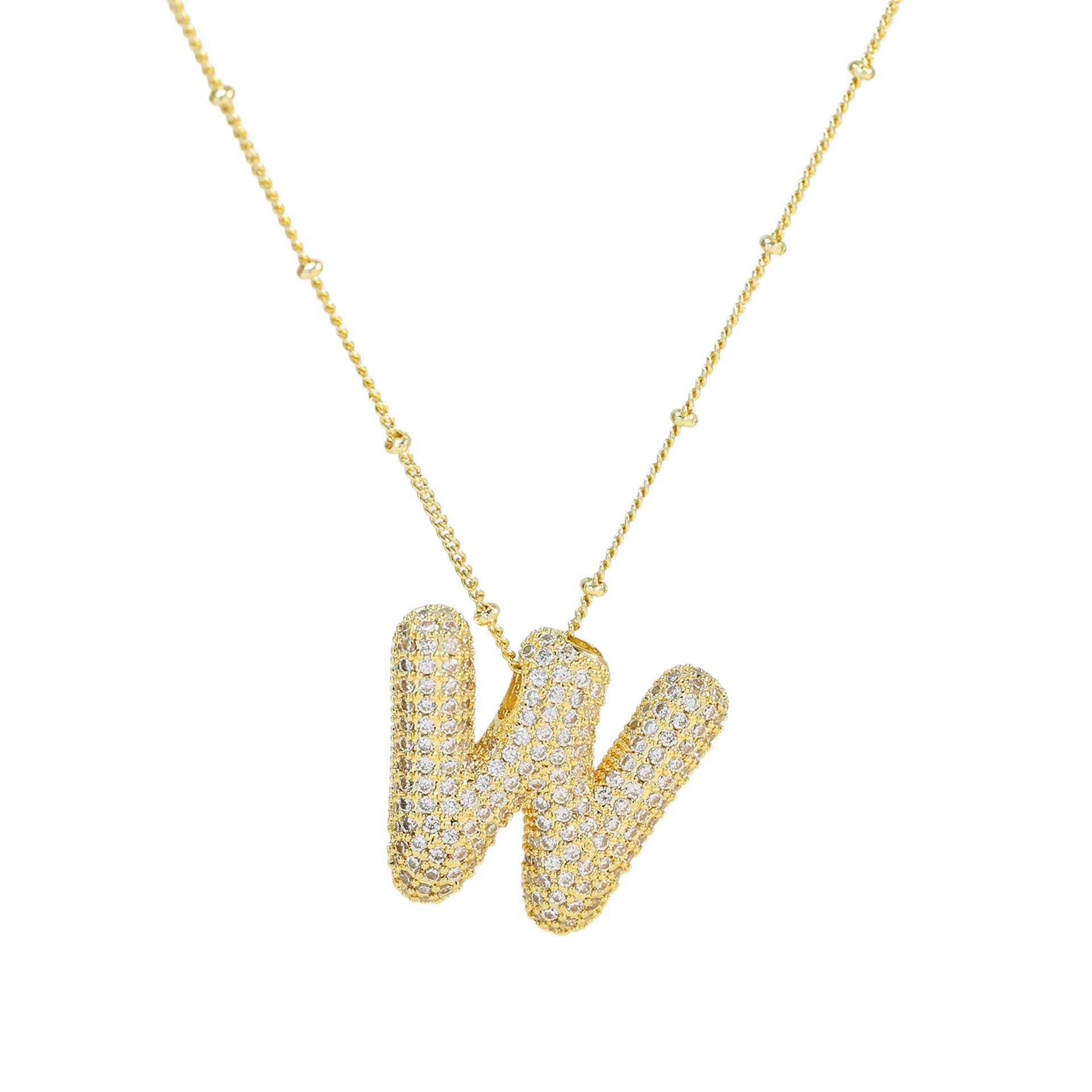 Fynlee Bubble Initial Necklace - Gold W [ZWXLPZAX]