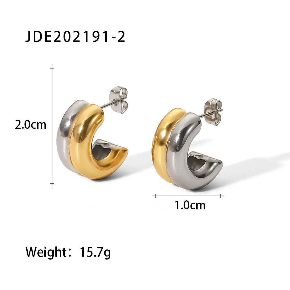Adilee Layered Hoop Earrings - Silver-tone [BEZBO4OK]