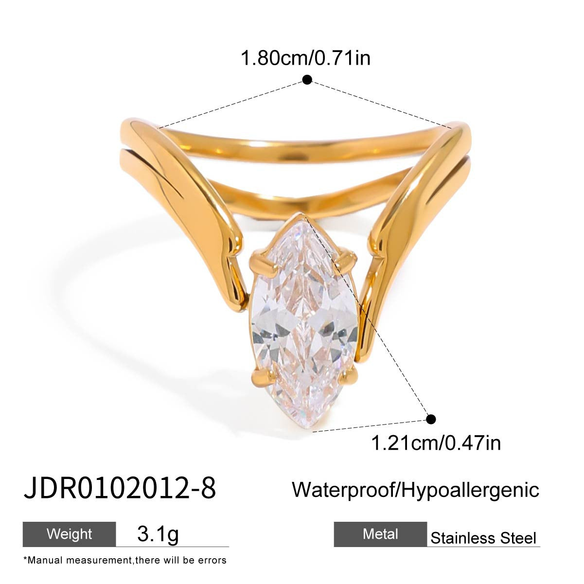 Lucille Elegant Zircon Ring - JDR0102012-8 [19PMZKWU]
