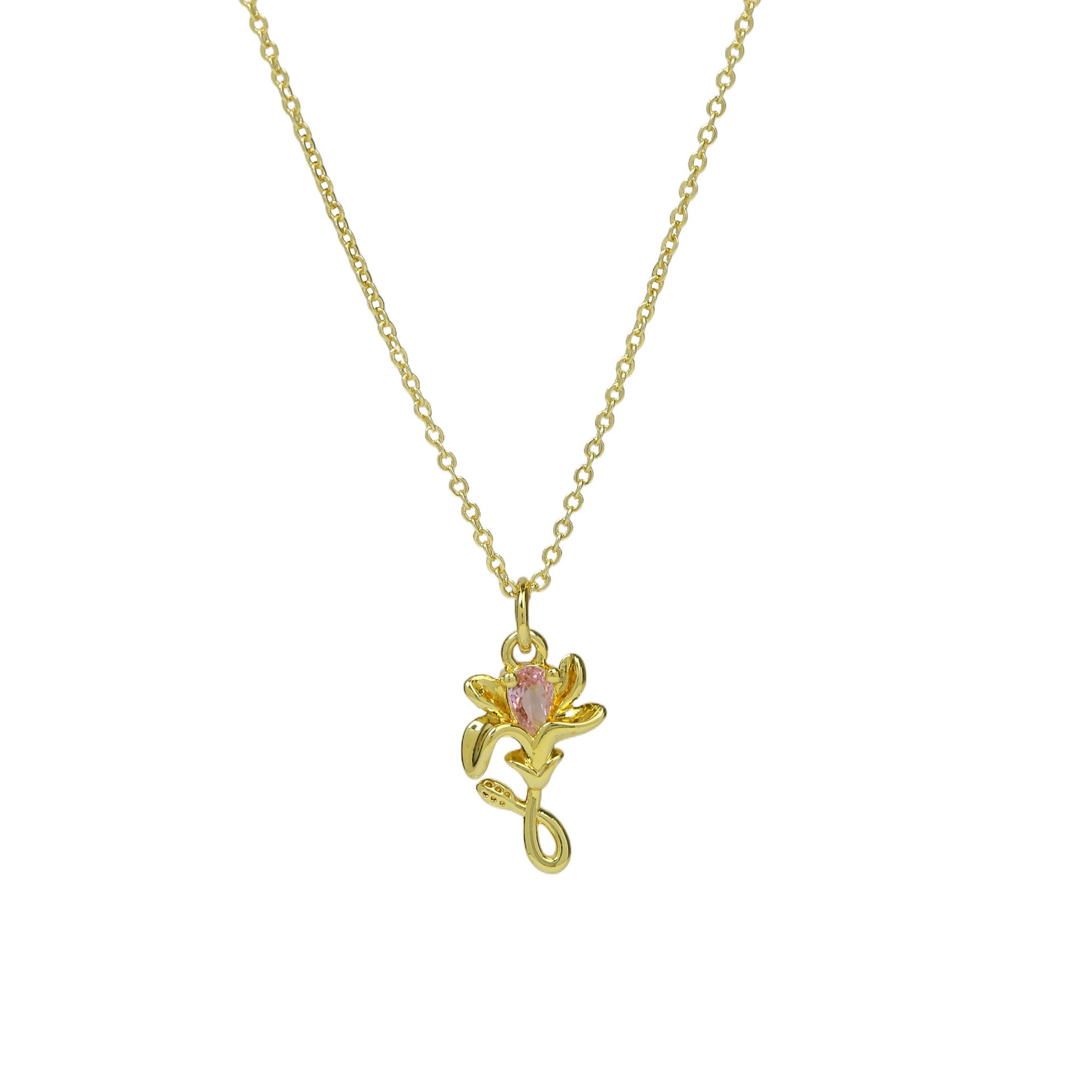 Ainslie Zircon Flower Necklace - Necklace 3 [PLKKB357]