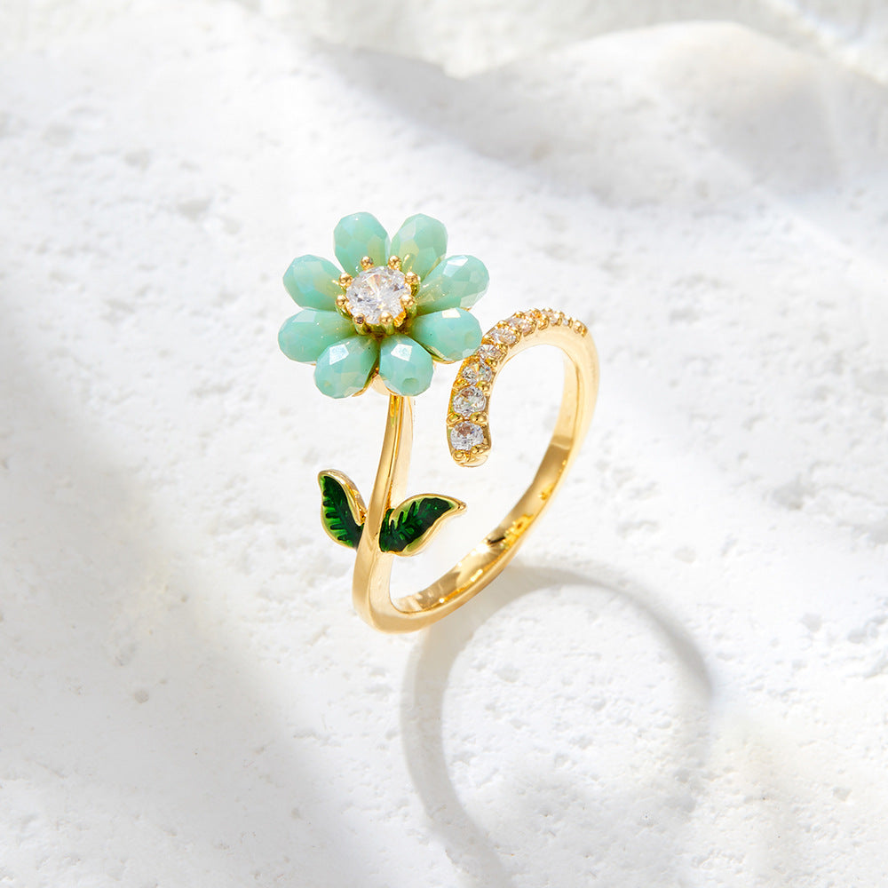 Lilyrose Floral Motion Ring - Gold-Tone [CRMA139E]
