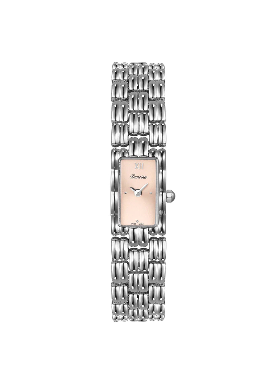 Arika Vintage Square Bracelet Watch - Silver Champagne