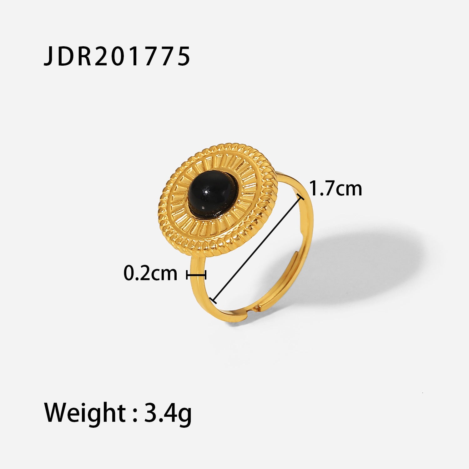 Grey Statement Gemstone Ring - JDR201775 [X41QZT9K]