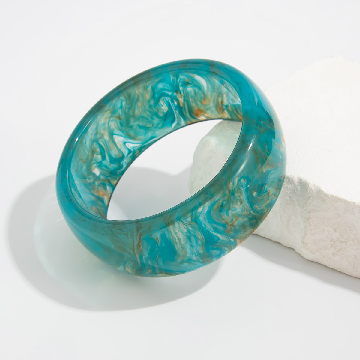 Kaylani Smudged Resin Bangle - Blue [N15L3ONB]