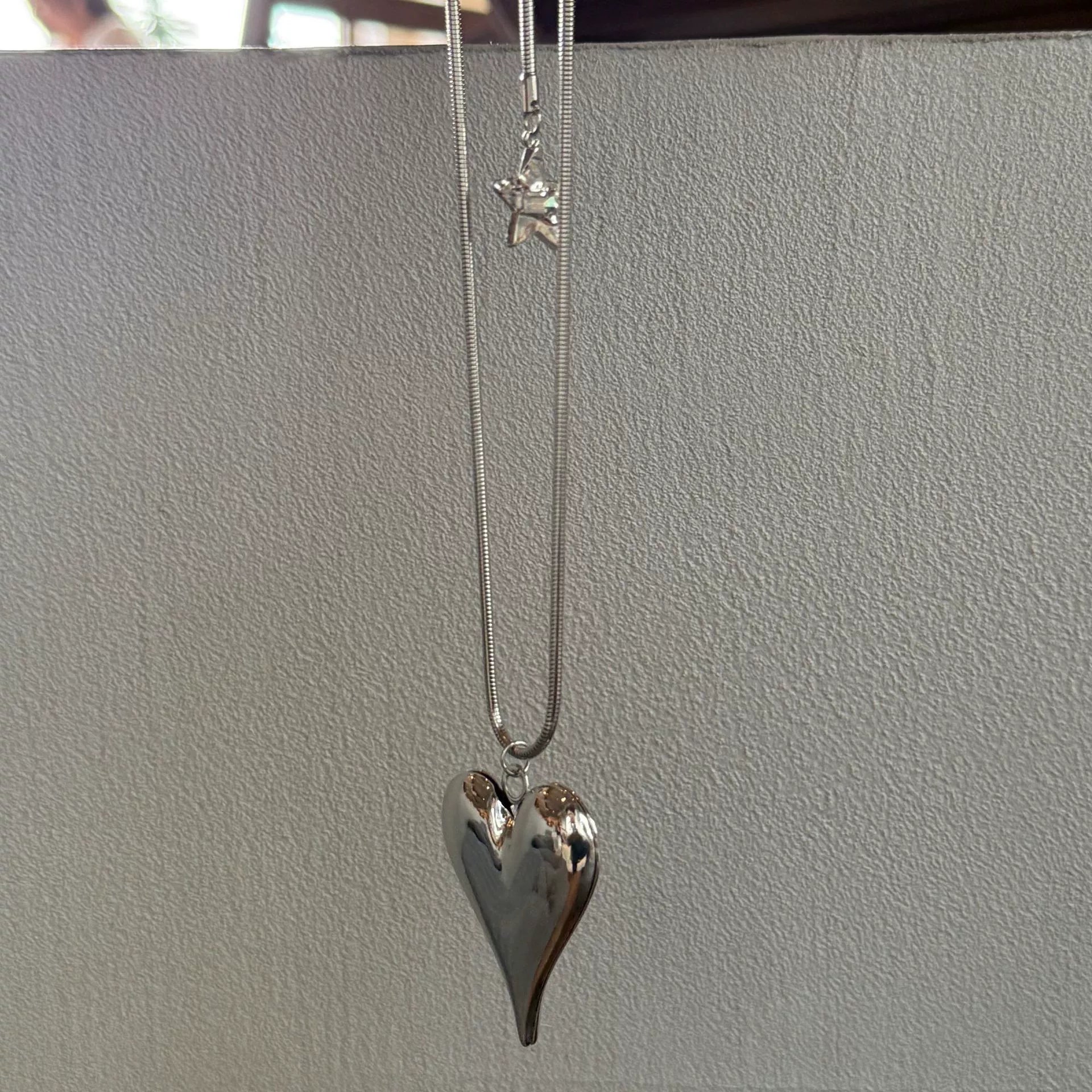 Aziyah Big Heart Adjustable Necklace - Adjustable Big Heart Necklace [N6NVZ36X]