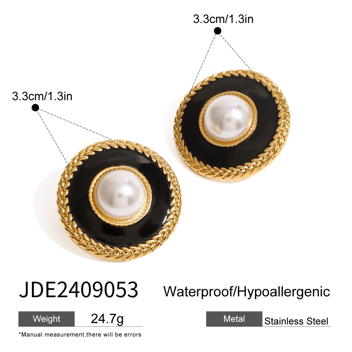 Andy Black Agate Earrings - JDE2409053 [SRXKM9T5]