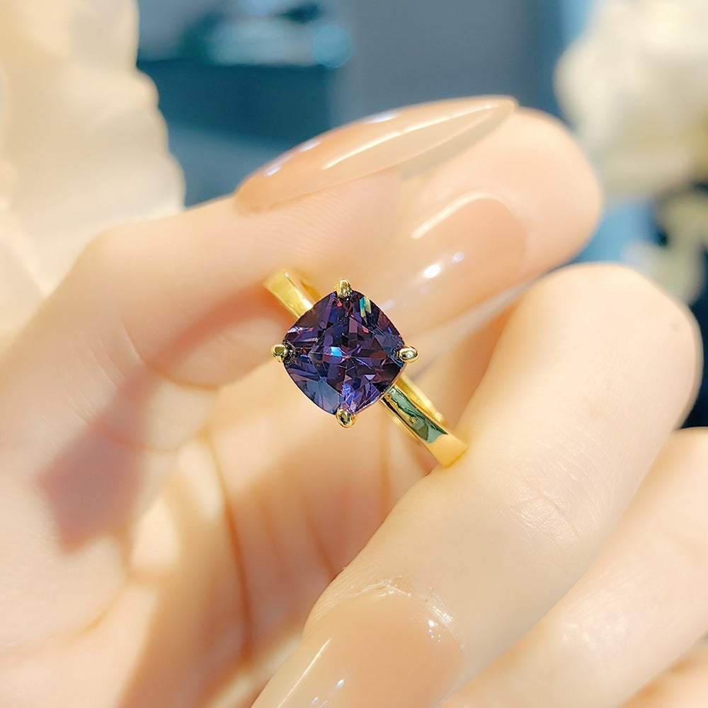 Tyleigh Radiance Gemstone Set - Purple Diamond Ring (Adjustable) [22SZMAA4]