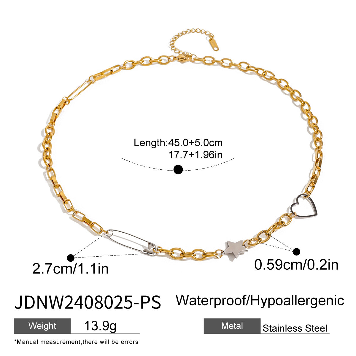 Nila Stainless Steel Heart Jewelry - JDNW2408025-PS [K9NBI2O0]