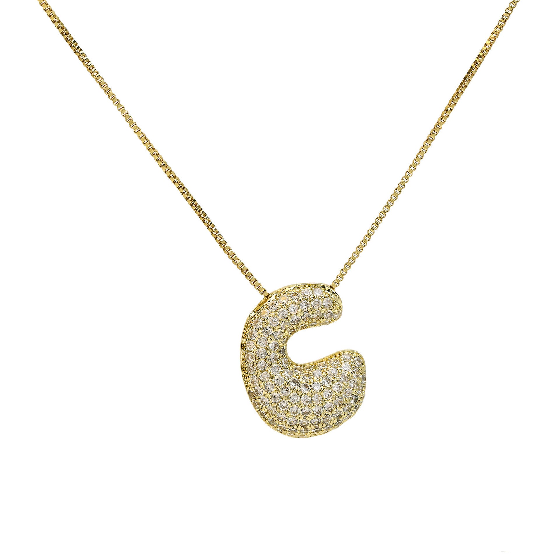 Zaidee Bubble Initial Necklace - Initial C [VWBEUD9G]