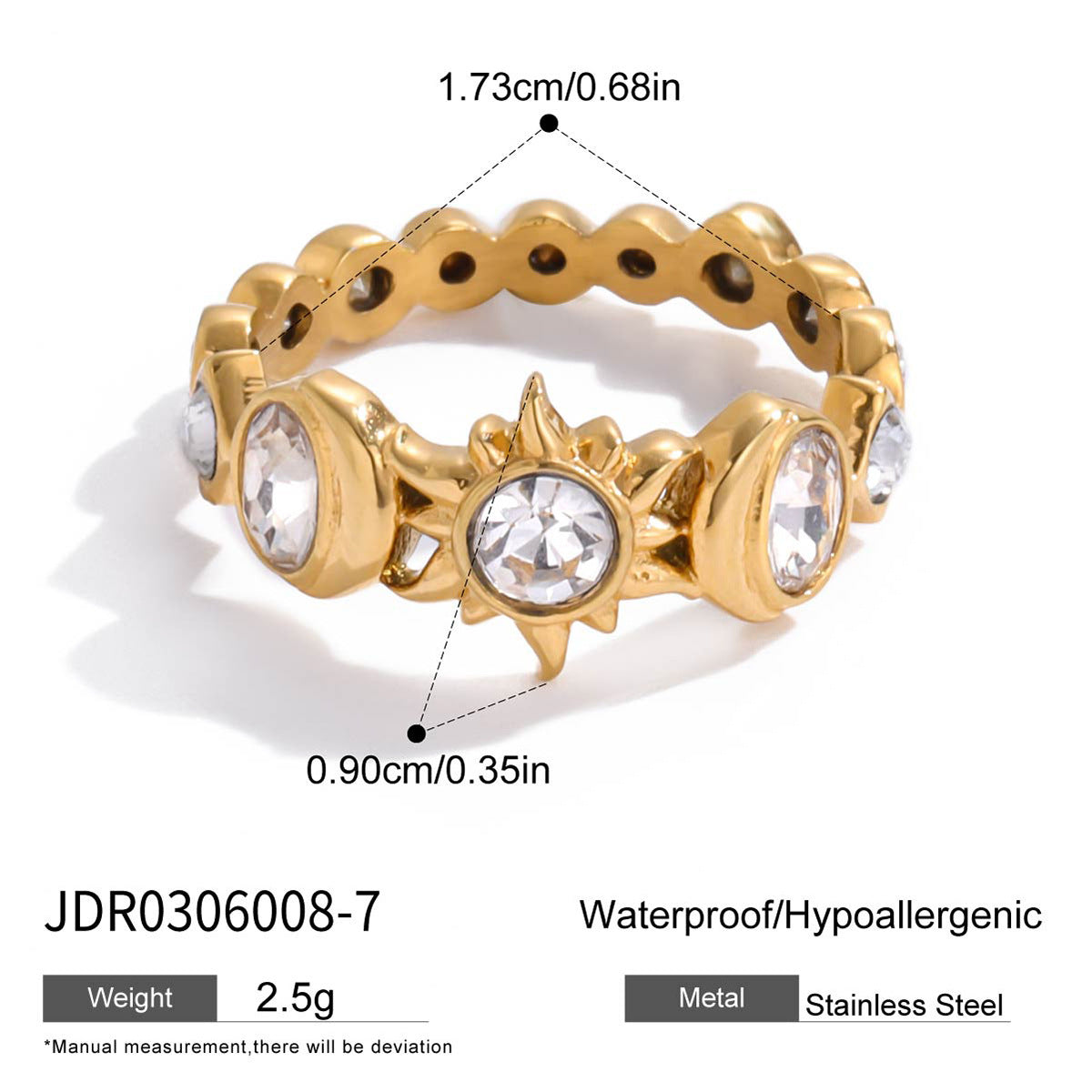 Lareen Sunburst Zircon Ring - Gold Tone [WLP0UJUU]