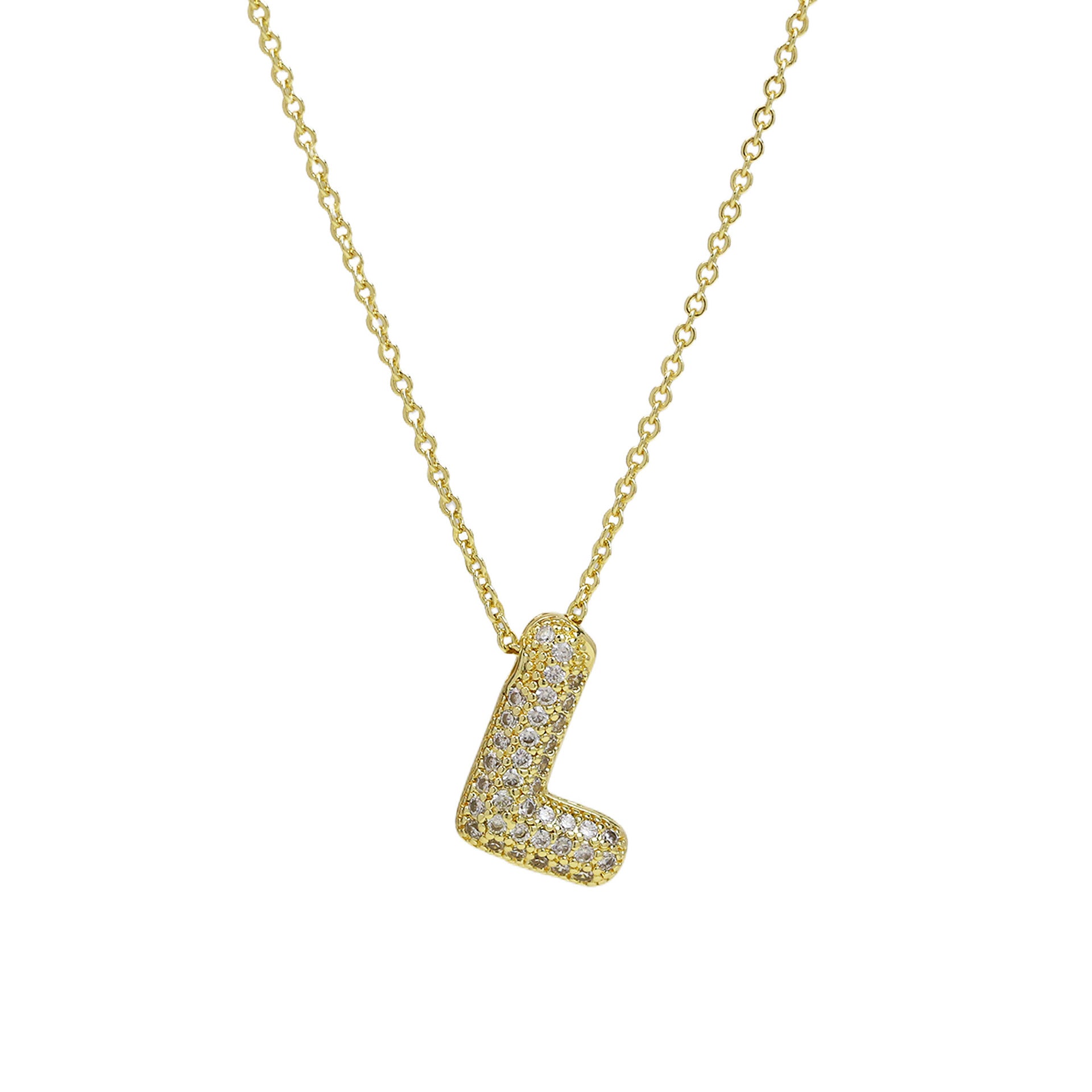 Zalia Gilded Bubble Letter Necklace - Necklace L [FBIXAGR4]