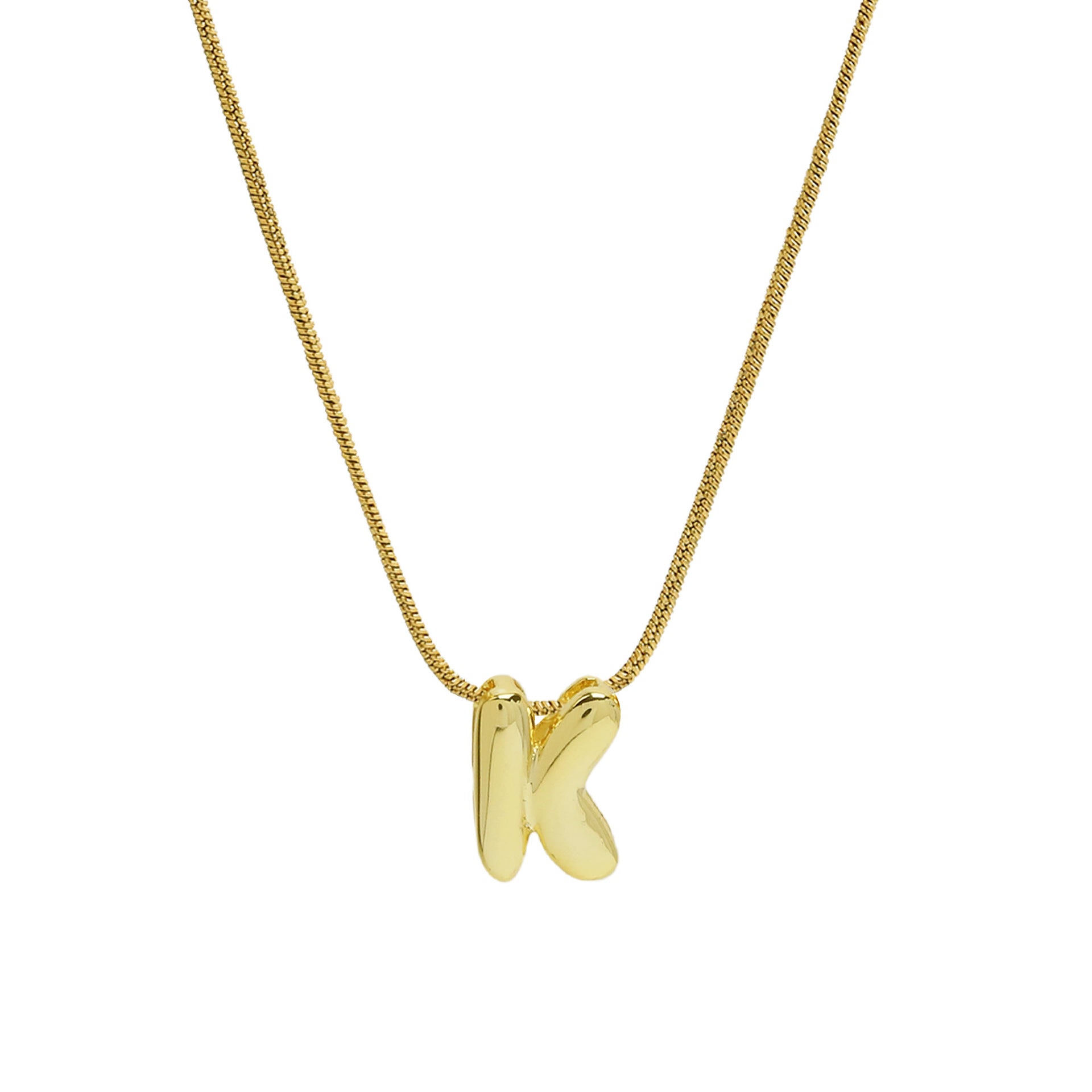 Hallie Initial Snake Chain Necklace - K Letter Necklace [Q35RD1WY]