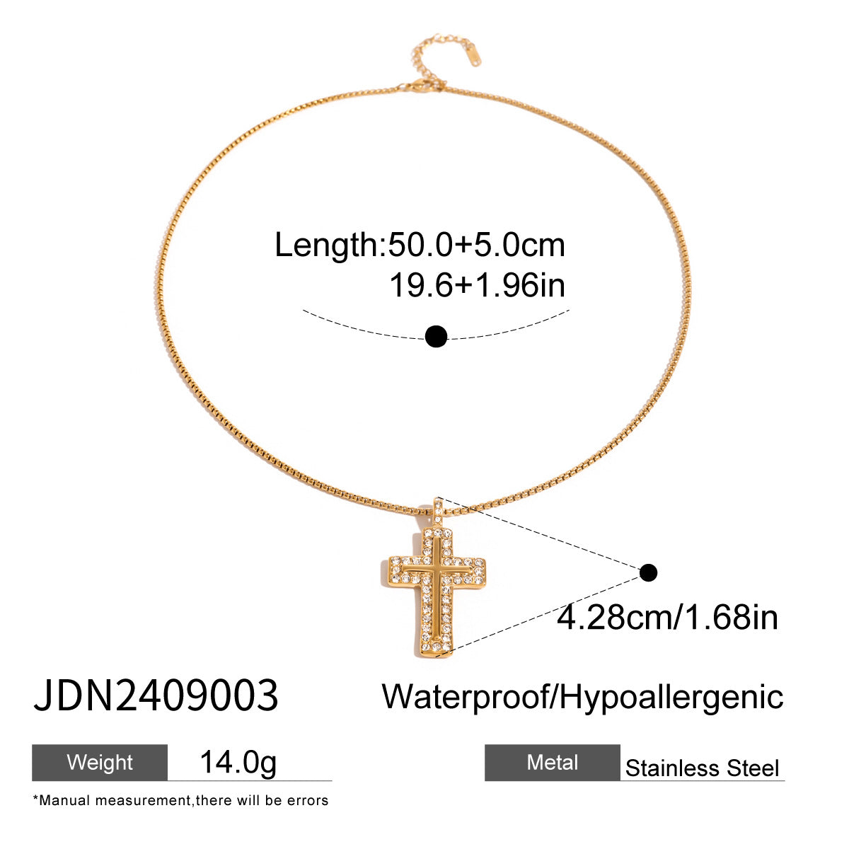 Xia Cross Earring Necklace Set - JDN2409003 [FBVIZLU5]