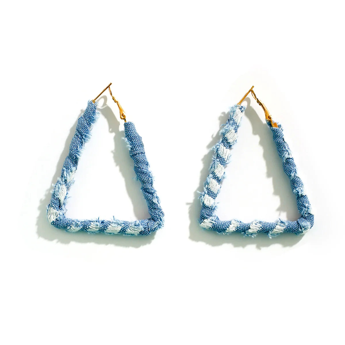 Johnnie Denim Geometric Earrings - Triangle Small