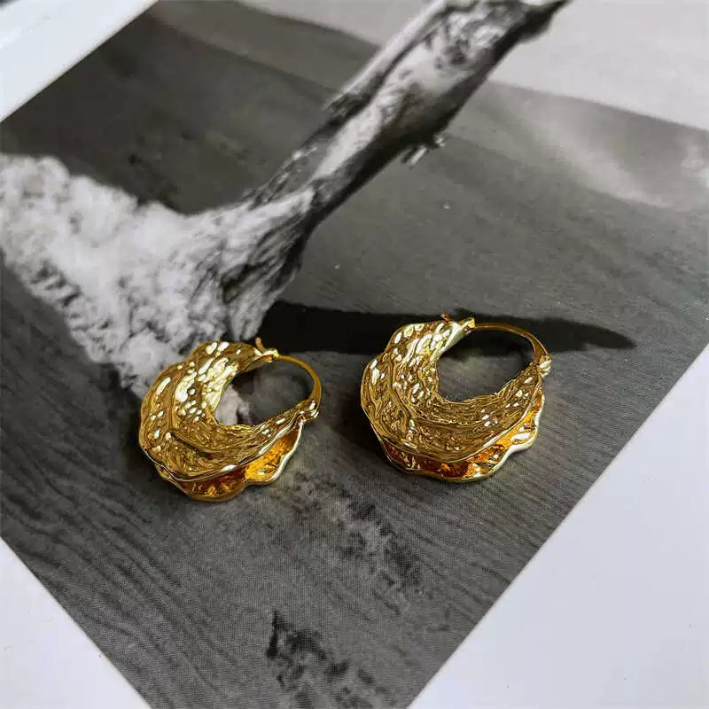 Zayna Modern Asymmetrical Earrings - Gold Pair [LSK79ZKW]