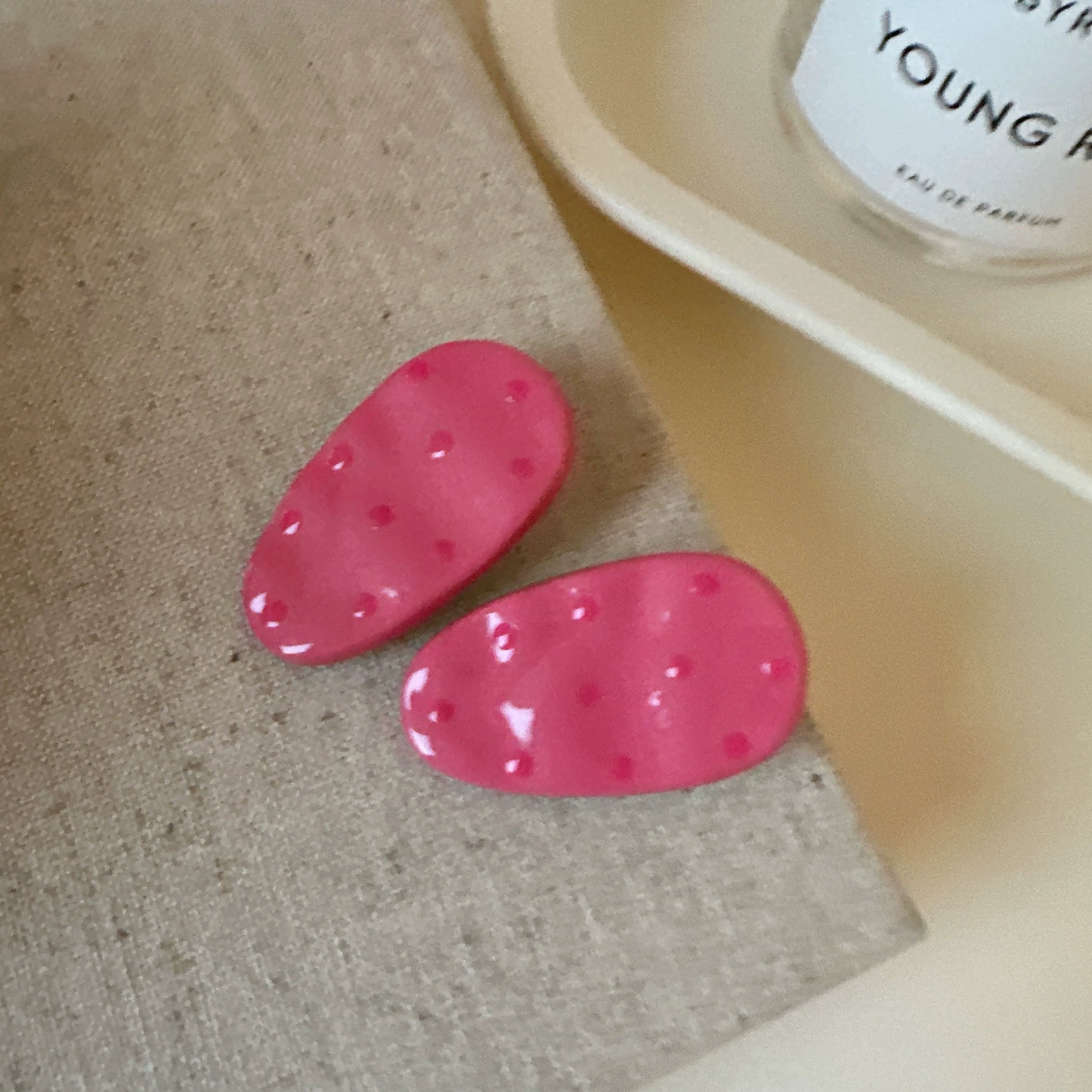 Ryann Polka Dot Hair Clip - Rose Pink (Pair) [4ZI93VYN]