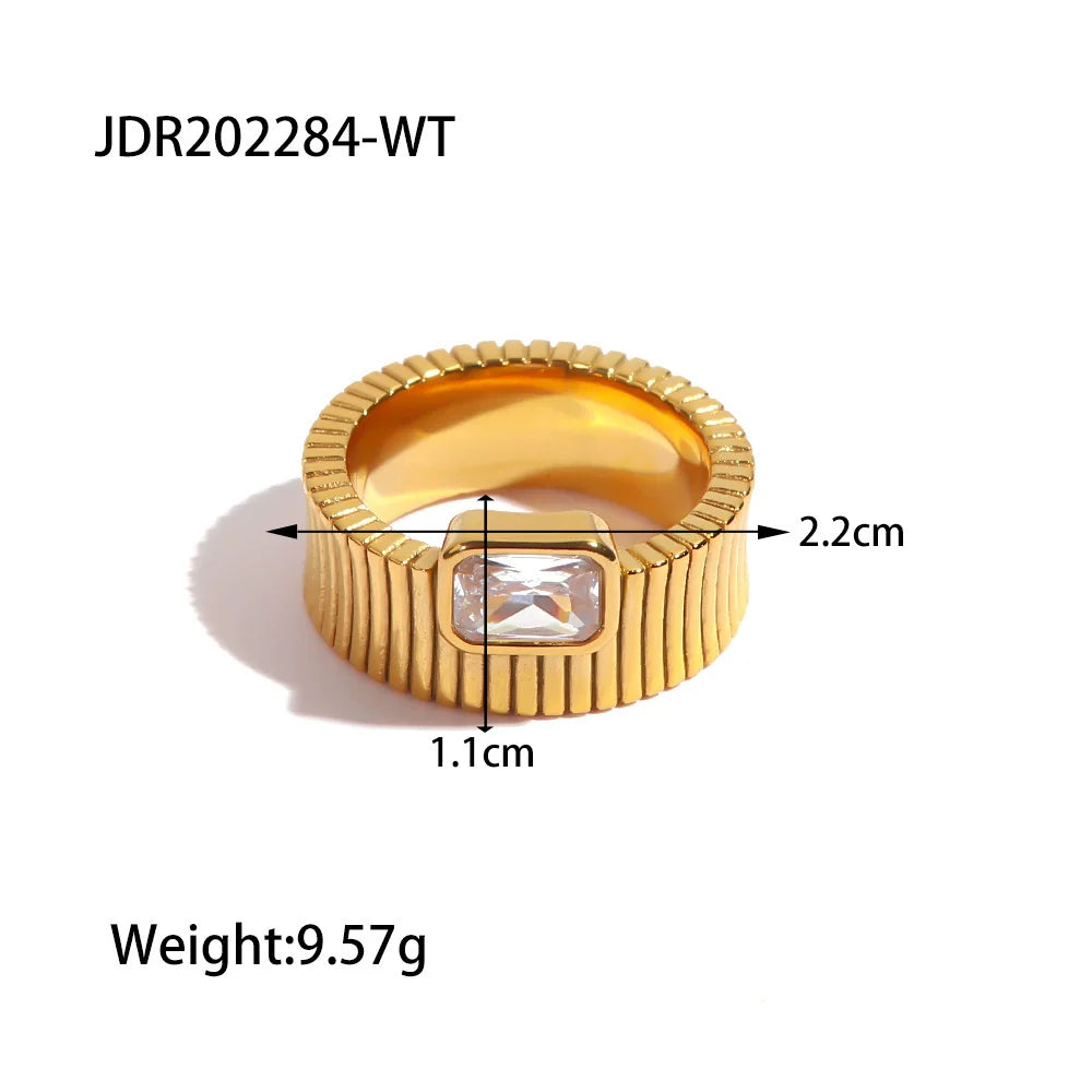 Jane Zircon Stacking Rings - JDR202284-WT