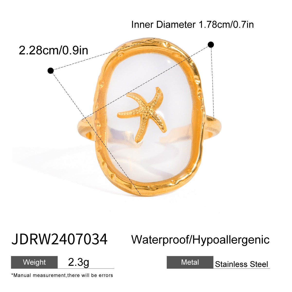 Arlynn Natural Stone Steel Ring - JDRW2407034 [1D2NMFAJ]