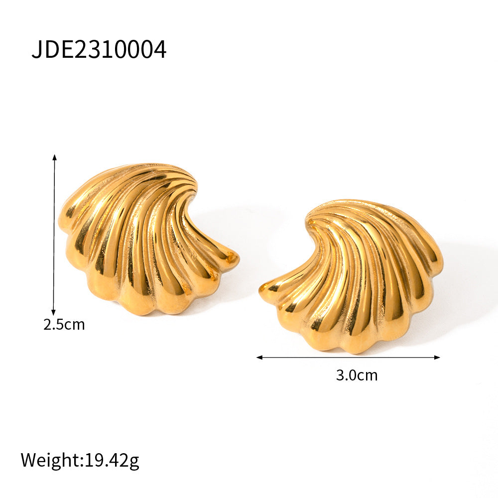 Risa Seashell Stud Earrings - JDE2310004 [LW1GI7OT]