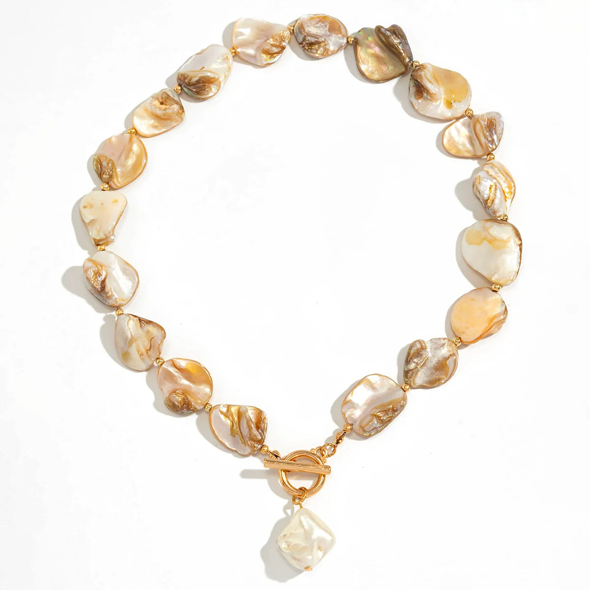 Kayce Shell Toggle Bracelet Necklace - Necklace White
