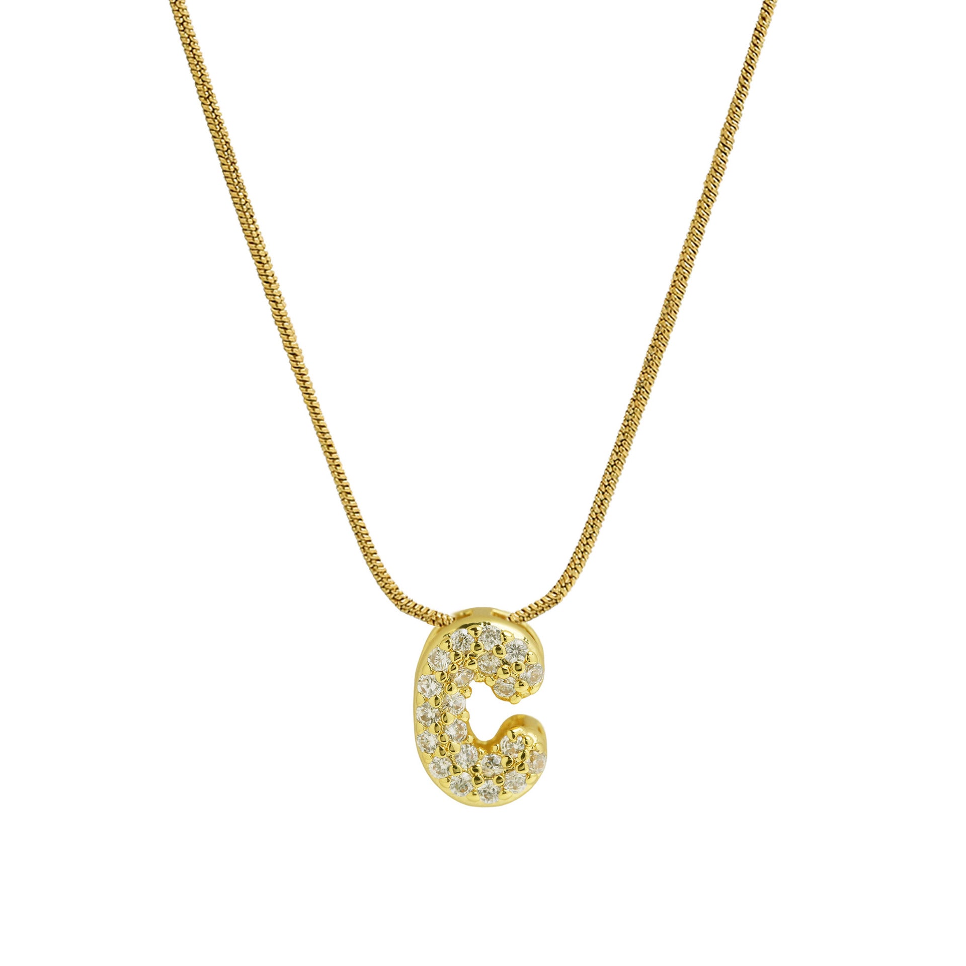 Deborah Initial Snake Necklace - Gold-tone C Initial [N05EV9HM]