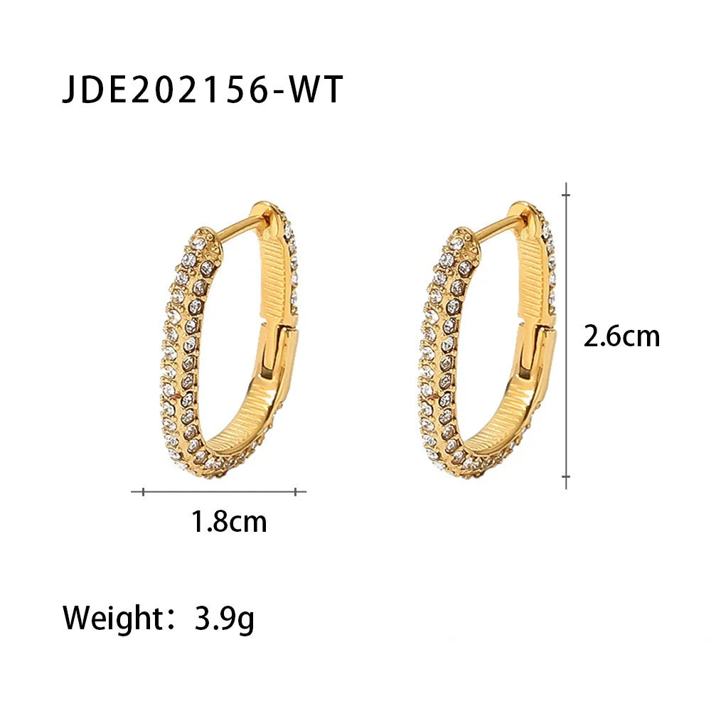 Ahlani Square Zirconia Hoop Earrings - Transparent Zirconia
