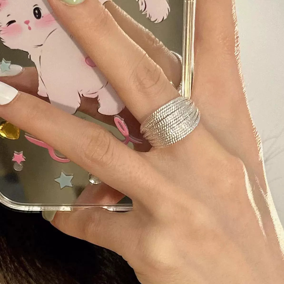 Mila Metallic Open Ring Set - Multi-Layer Ring