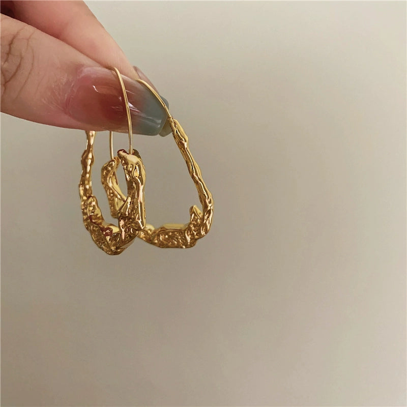 Aven Molten Gold Drop Earrings - Gold Tone [PFVUAOSQ]