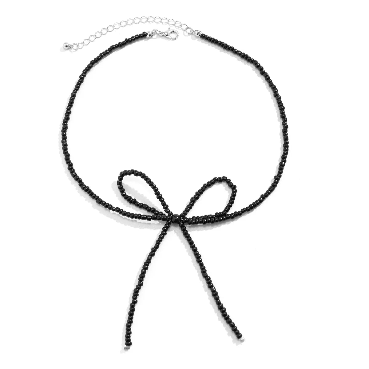 Kyana Pearl Bow Chain - Necklace Black