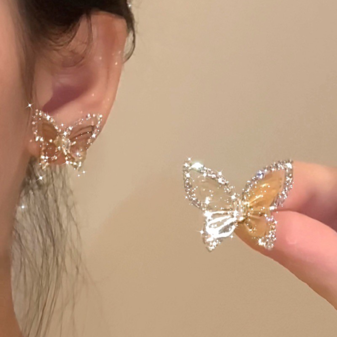 Tali Zirconia Butterfly Studs - Gold