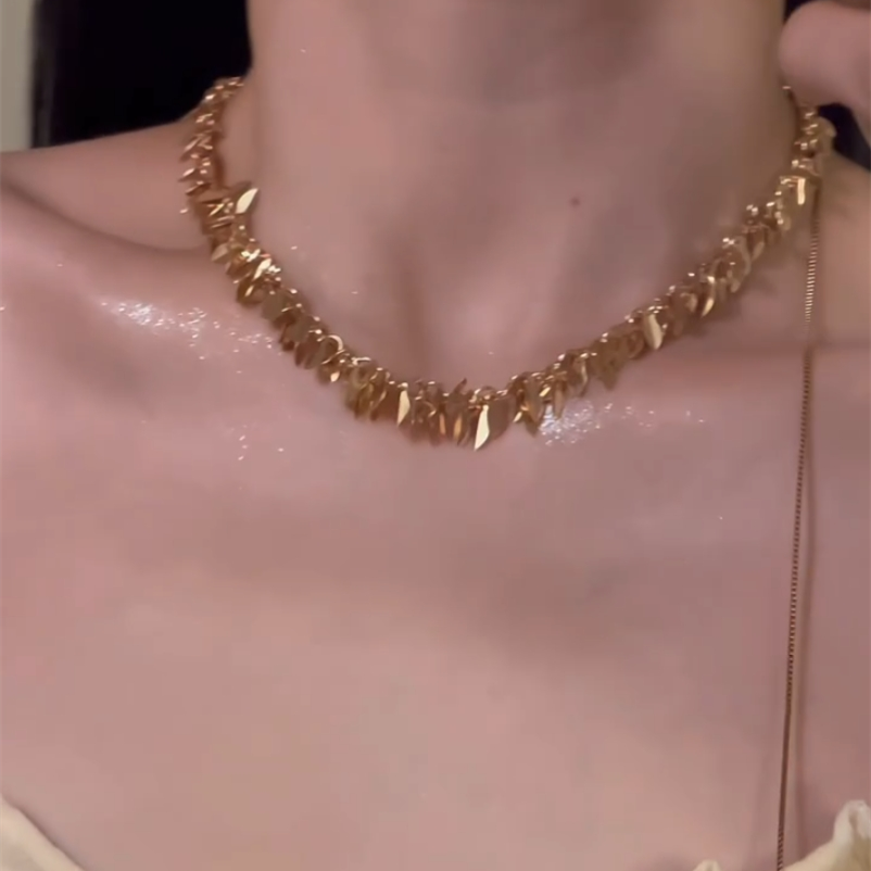 Alizae Golden Wheat Pendant Necklace - Gold Plated