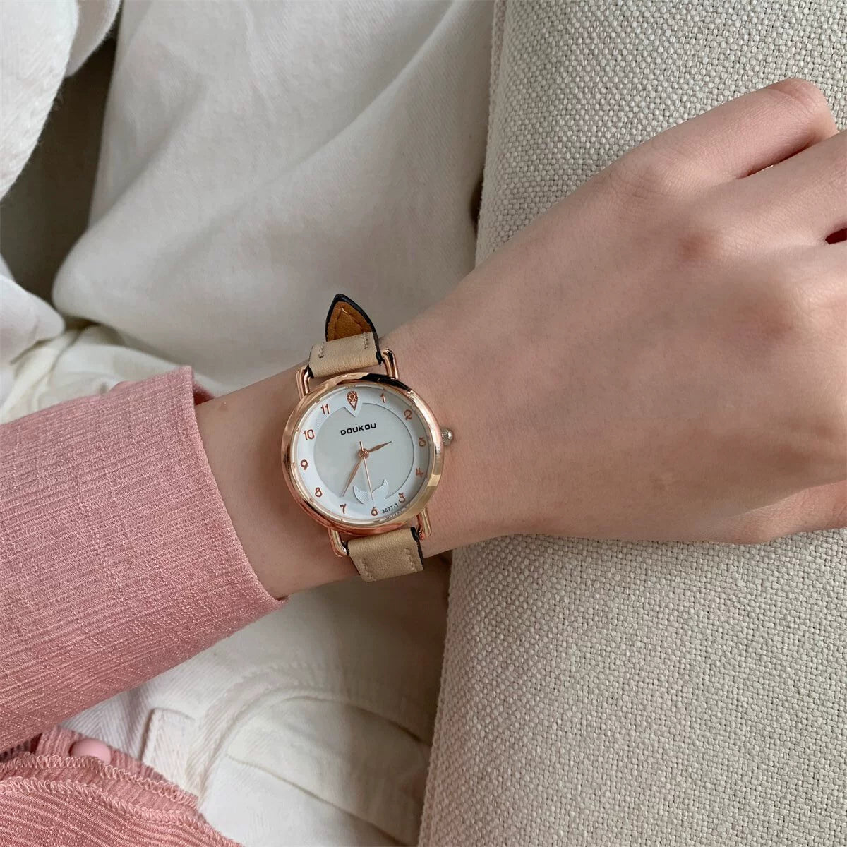 Nico Iridescent Shell Face Watch - Khaki Strap [J8W390V6]