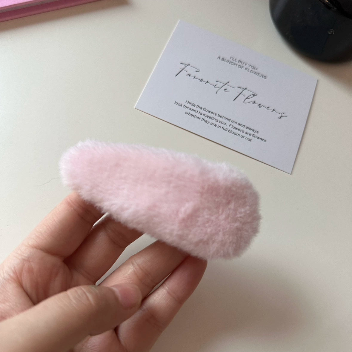 Aleyza Plush Water Drop Clip - Pink [PJ261PL0]