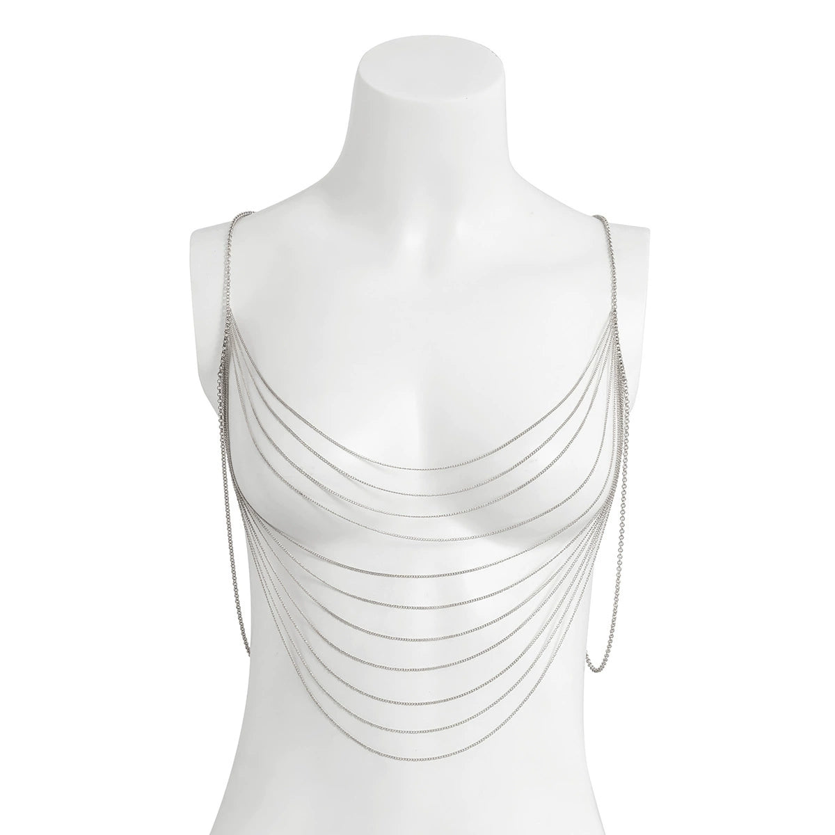 Kendalynn Layered Snake Body Chain - Silver Style 2 [GJ33M9KB]