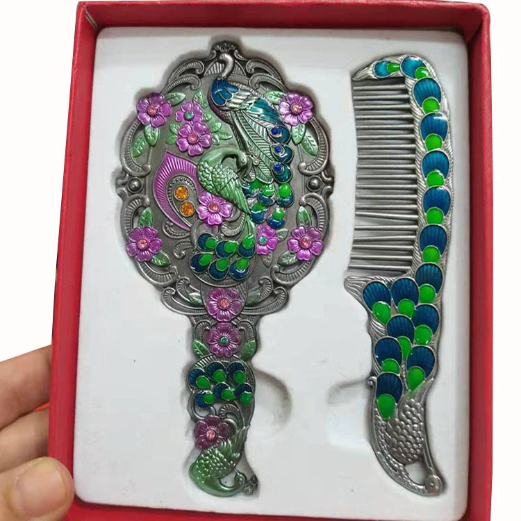 Hillary Vintage Mirror Set - Pewter Phoenix Group - Red Box