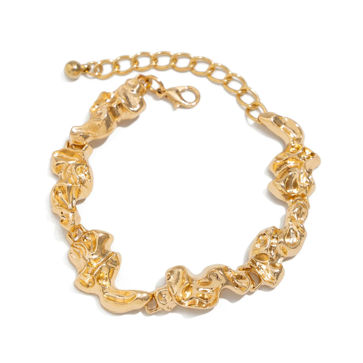 Lilia Irregular Pleated Jewelry Set - Bracelet Gold