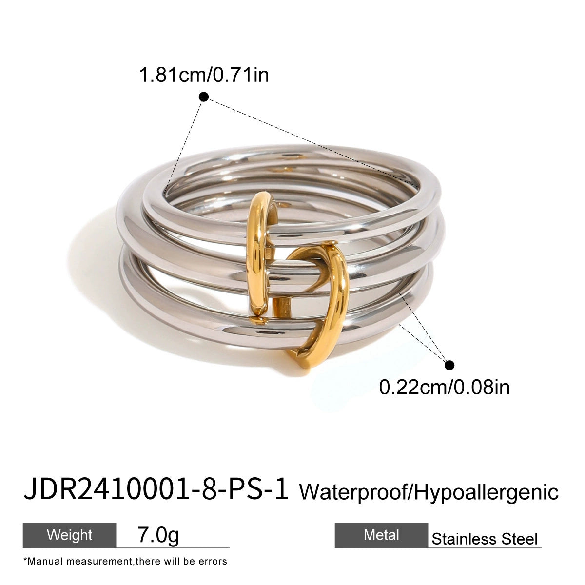 Kween Stacked Band Ring - JDR2410001-8-PS-1 [90TD4D7T]