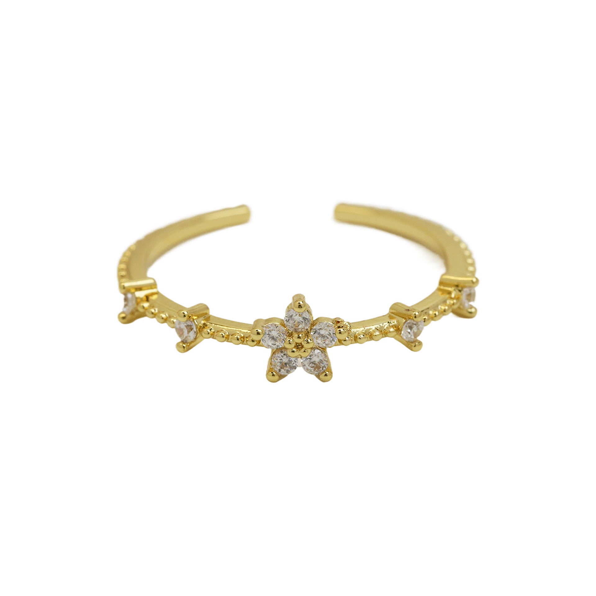 Mykah Floral Birthstone Ring - April [64AMQ907]