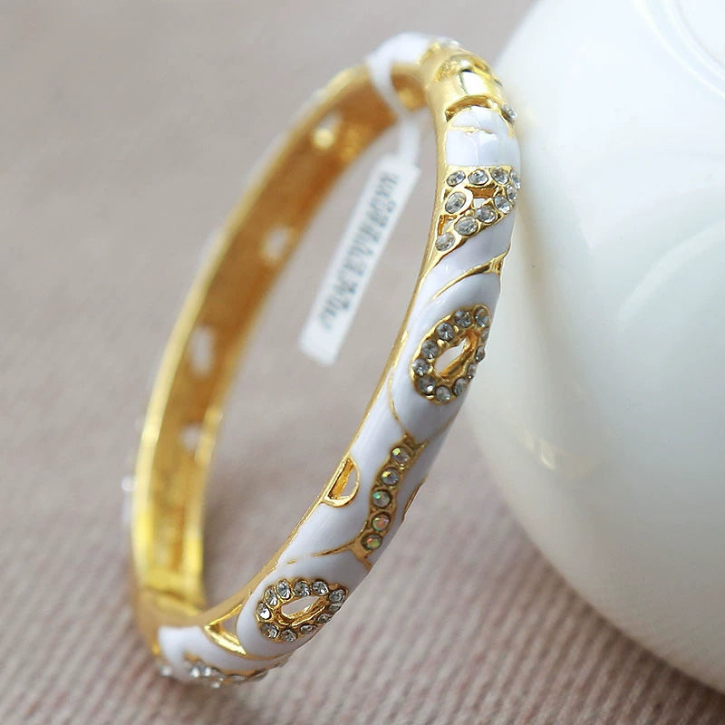 Azariyah Cloisonné Diamond Bangle - White (Gift Box Included) [QJM8JWKP]
