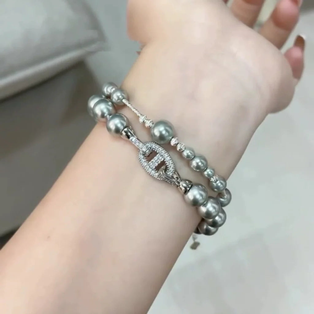 Aria Star Pearl Bracelet - Multi-Grey (15cm)