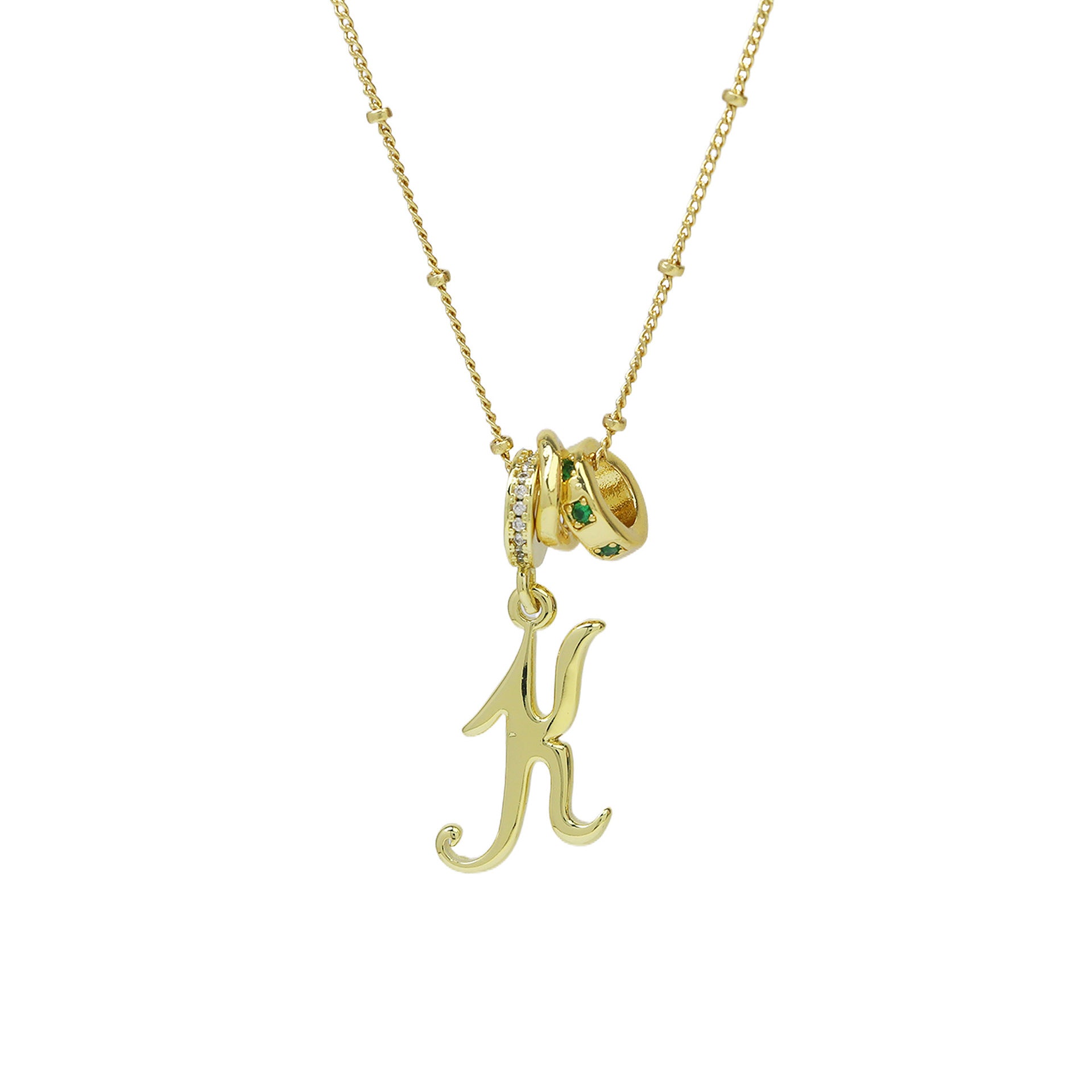Jovi Cursive Initial Necklace - Gold K [RAKFPC8G]